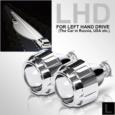 2gab 2,5 collu Bi ksenona projektora lēcas Hi-lo stars Izmantot H1 gaismas spuldzes Auto priekšējo lukturu lēcu lampa automašīnai H4 H7 priekšējais lukturis LHD RHD