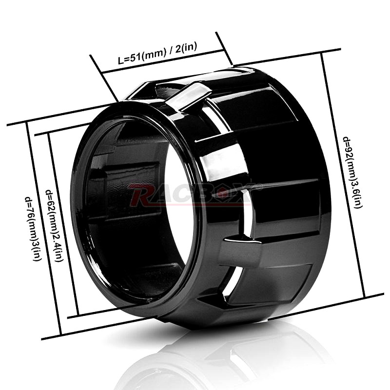 2,5-tolline projektori läätsemask Auto esitulede hõbedased mustad kaitsekatted bi-ksenoon-HID-objektiivi jaoks LHD RHD esituled isetegemisel autode moderniseerimiseks