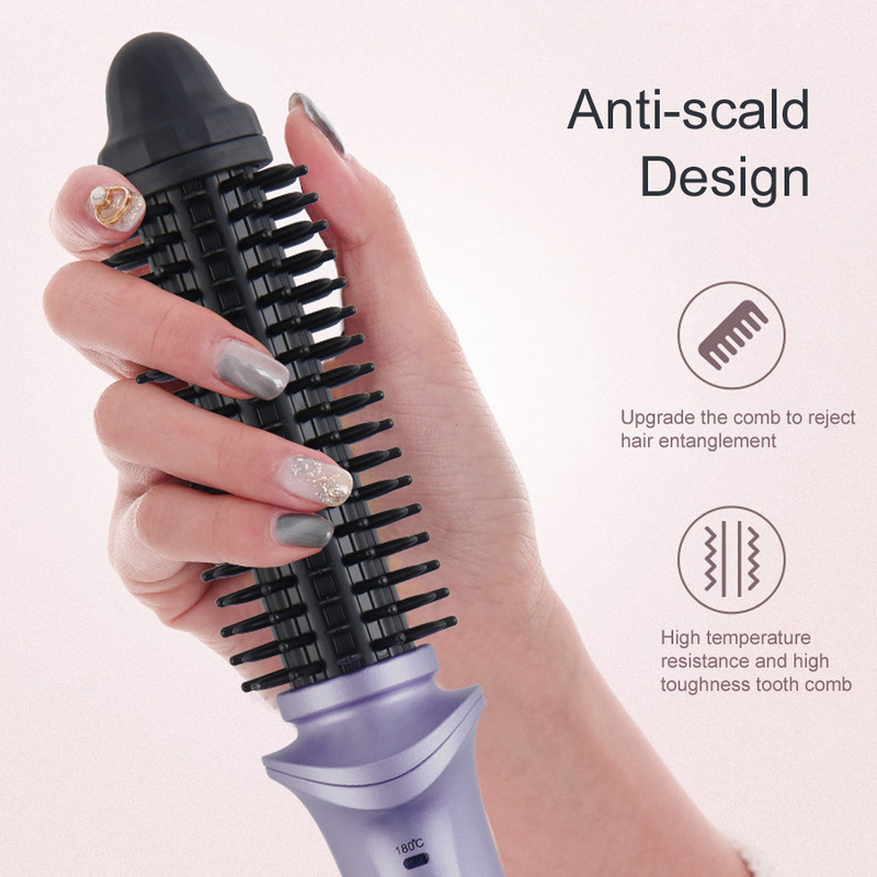 Μικρή βούρτσα για μπούκλες μαλλιών Κεραμική χτένα για μπούκλες κατά του εγκαυμάτων 2 σε 1 ίσιο και μπούκλο χτένισμα μαλλιών για χρήση στο ταξίδι στο σπίτι
