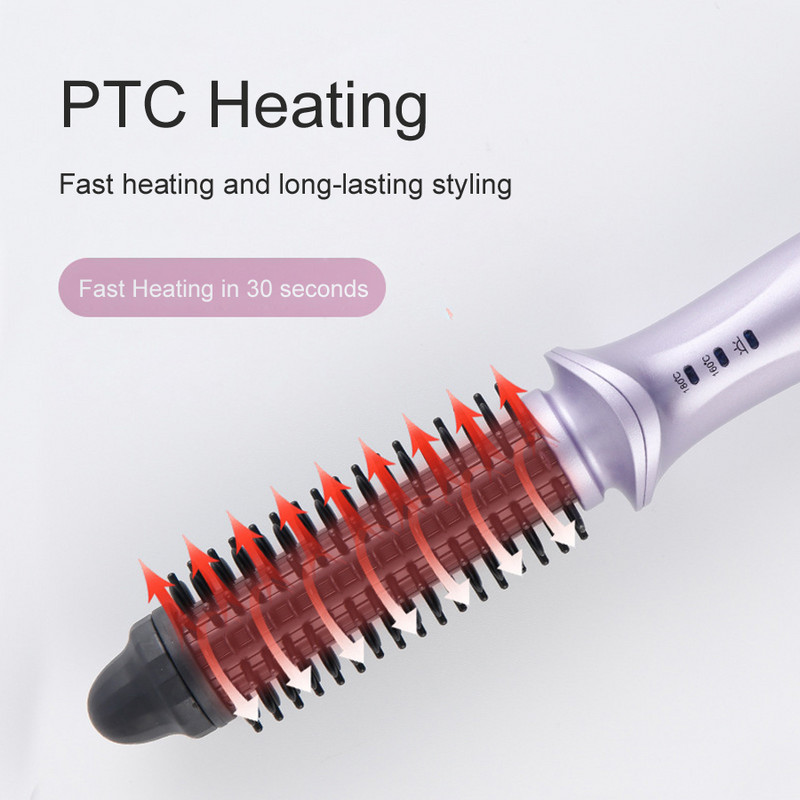 Μικρή βούρτσα για μπούκλες μαλλιών Κεραμική χτένα για μπούκλες κατά του εγκαυμάτων 2 σε 1 ίσιο και μπούκλο χτένισμα μαλλιών για χρήση στο ταξίδι στο σπίτι