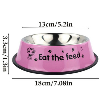 Μεταλλικά μπολ για κατοικίδια για σκύλους Αντιολισθητικό πιάτο τροφής για σκύλους 18cm/7,08 ιντσών Ανθεκτικά προμήθειες για κατοικίδια για μικρά κατοικίδια Σκύλοι Γάτες Κουτάβια και γατάκια