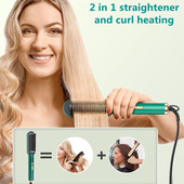 2 σε 1 ίσιωμα και θέρμανση μπούκλας Μικρή χτένα ισιωτική βούρτσα μαλλιών Φορητή κεραμική ηλεκτρική ιοντική βούρτσα μαλλιών Εργαλεία μαλλιών