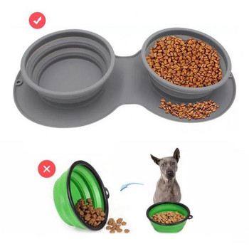 Δοχείο Tpe Puppy Food Universal Double Products Pet Bowls για κατοικίδια εξωτερικού χώρου Πτυσσόμενο πτυσσόμενο μπολ κατοικίδιων για σκύλους Μη τοξικό φορητό