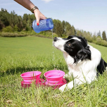 Δοχείο Tpe Puppy Food Universal Double Products Pet Bowls για κατοικίδια εξωτερικού χώρου Πτυσσόμενο πτυσσόμενο μπολ κατοικίδιων για σκύλους Μη τοξικό φορητό