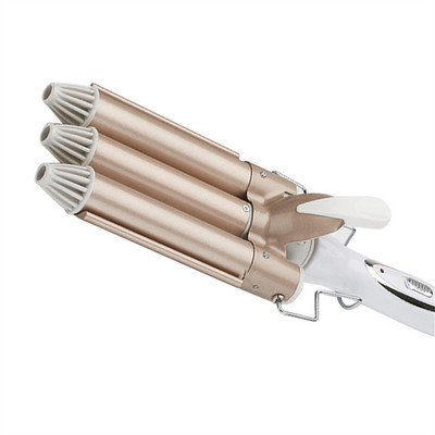 Garbanojimo geležis, 3 cilindrai, greitai įkaistantis plaukų bangavimas, reguliuojama temperatūra, elektrinis keraminis suktukas, JAV kištukas 22 mm