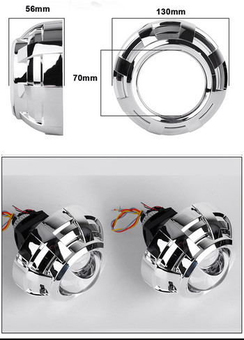 Καλύμματα προβολέα 3,0 ιντσών για φακούς Hella 3R G5/Koito Q5 Bi-xenon Headlight Bezel Retrofit Φακοί Καλύμματα Αξεσουάρ φώτα αυτοκινήτου