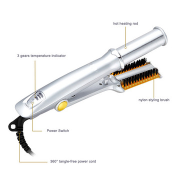 Мултифункционална електрическа машина за коса Мокро сухо Къдряне за изправяне с двойна употреба 3 режима Регулируема автоматична маша с четка