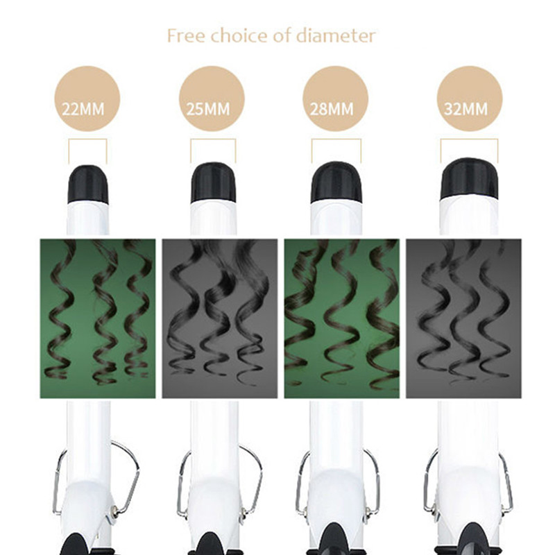 Elektrinis keraminis plaukų suktukas, ilgas garbanojimo žnyplės, 22–32 mm, profesionalus plaukų sukimo geležinis volelis, garbanų lazdelė, mados formavimas
