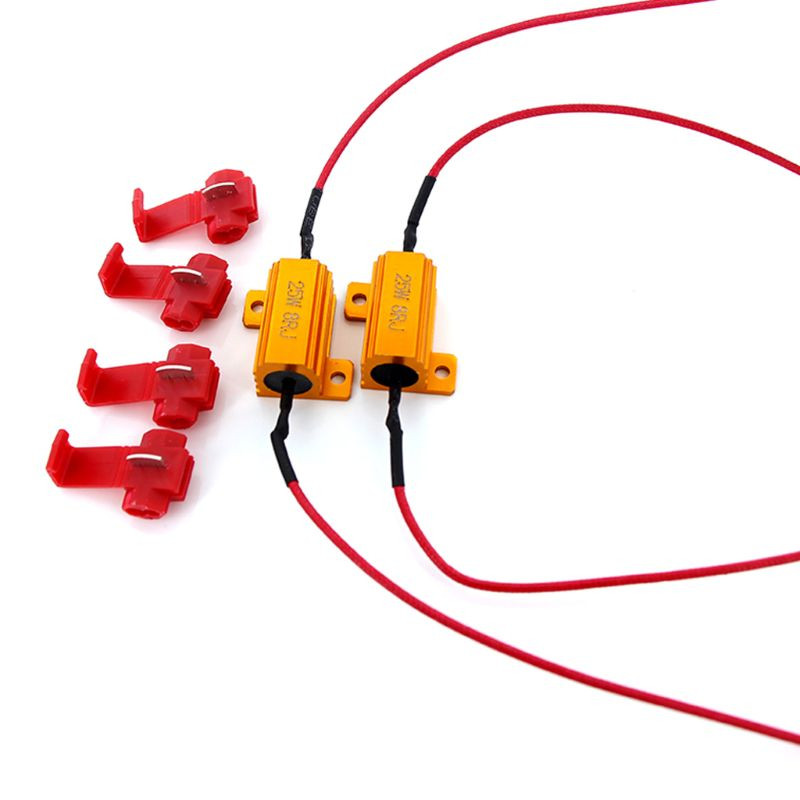 LED automobilio šviesos atsparumas 25W 6/8/10/25Ω apkrovos rezistoriai posūkio signalo žibinto valstybinio numerio lempai