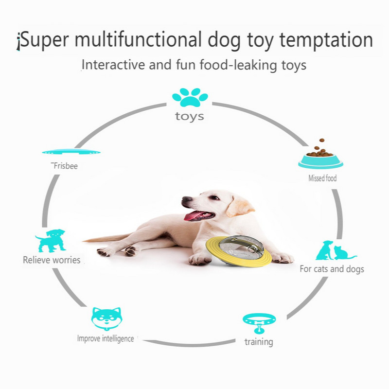 Lendava taldriku kujuga trummel Aeglase lekkega toidusöötja Mänguasjakoera isetoitja Kassi ja koera lekkiv aeglane toit Pusletööriist Koeratarvikud