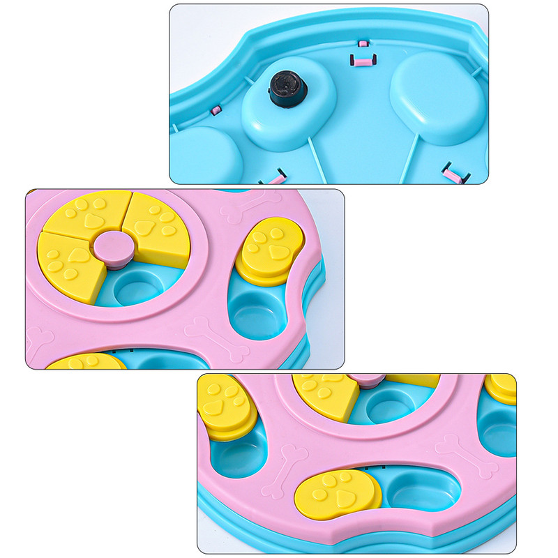 Koerte puslemänguasjad Pöördlaud Aeglane söötja Hariv mänguasi Interaktiivne lekkiv toidukauss Aeglaselt söömiskauss Lemmikkassi koera koolitusmäng