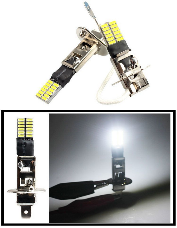 2TK H1 H3 Canbus LED pirn auto udutule esituli 4014 24SMD 5w 12V 24V sõidutuli mootorratta lamp autole veoauto udutuli