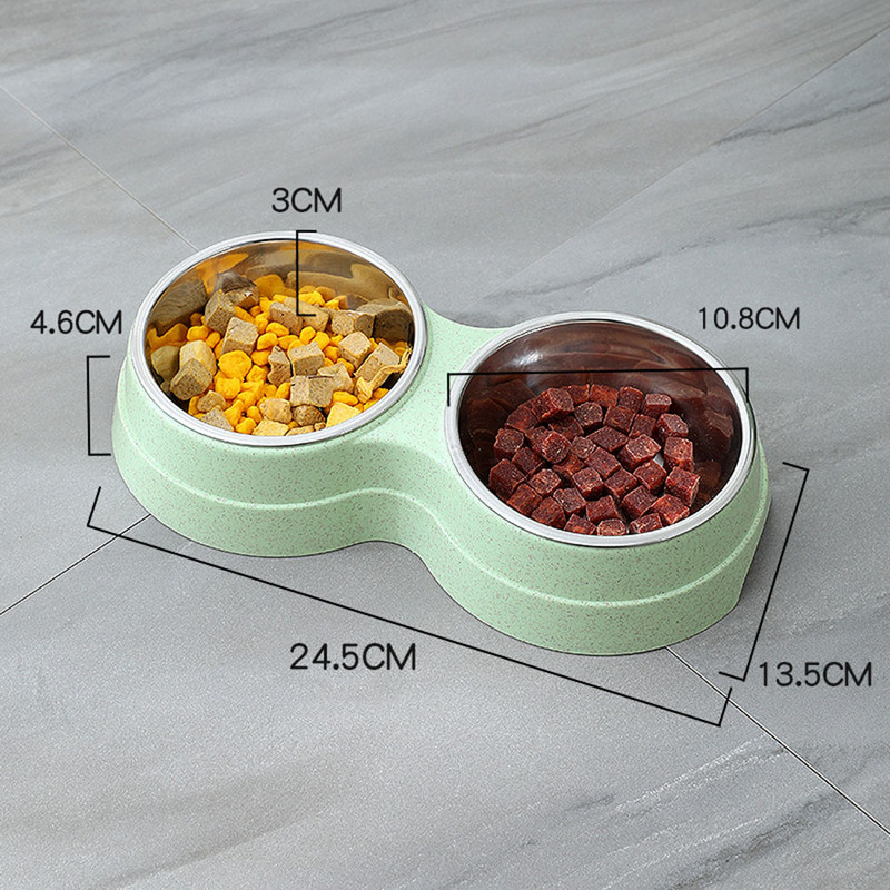 Tálak Ételtál Tálok Macska kölyökkutya Kiegészítők Kisállat etetése Ivóvíz kellékek Acél kis rozsdamentes kisállat etető kutya dupla