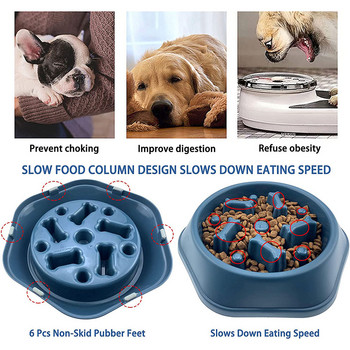 Куче Малко против спиране на подуването Средна хранилка Купа за хранене За приплъзване Бавно Бавен размер Купа за хранене Нездравословни домашни кучета Интерактивно поглъщане