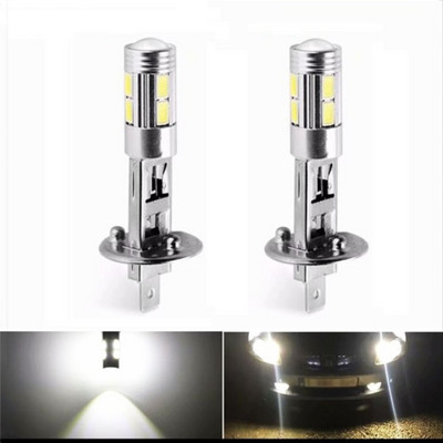 1PC 5630 SMD 10 LED H1 6000K Car Lamp Fog Driving Light Bulb Headlight DC 12V Headlight Driving Bulb White Interior Turn Signals
