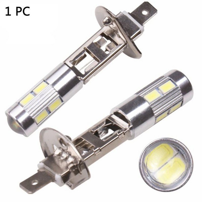 1PC 5630 SMD 10 LED H1 6000K automobilio žibintas rūko vairavimo lemputės priekinis žibintas DC 12V priekinio žibinto vairavimo lemputė balta vidaus posūkio signalai