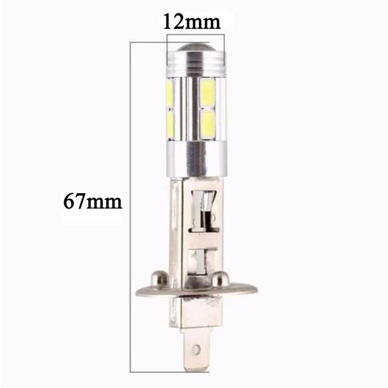 1PC 5630 SMD 10 LED H1 6000K automobilio žibintas rūko vairavimo lemputės priekinis žibintas DC 12V priekinio žibinto vairavimo lemputė balta vidaus posūkio signalai