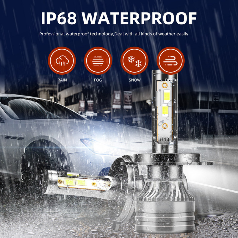 LED H4 H7 H11 9006 9005 Προβολείς Αυτοκινήτου Λαμπτήρες 120W 50000LM Αποκωδικοποιητής Αυτοκινήτου Προβολέας LED Μπροστινά Φώτα 6000K 12V 24V