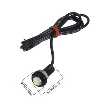 18mm Car Eagle Eye Αδιάβροχο φως Led αυτοκινήτου 12v Ανταλλακτικό Σήμα κάμερας στάθμευσης όπισθεν Σήμα αυτοκινήτου DRL Λάμπα αυτοκινήτου Στυλ