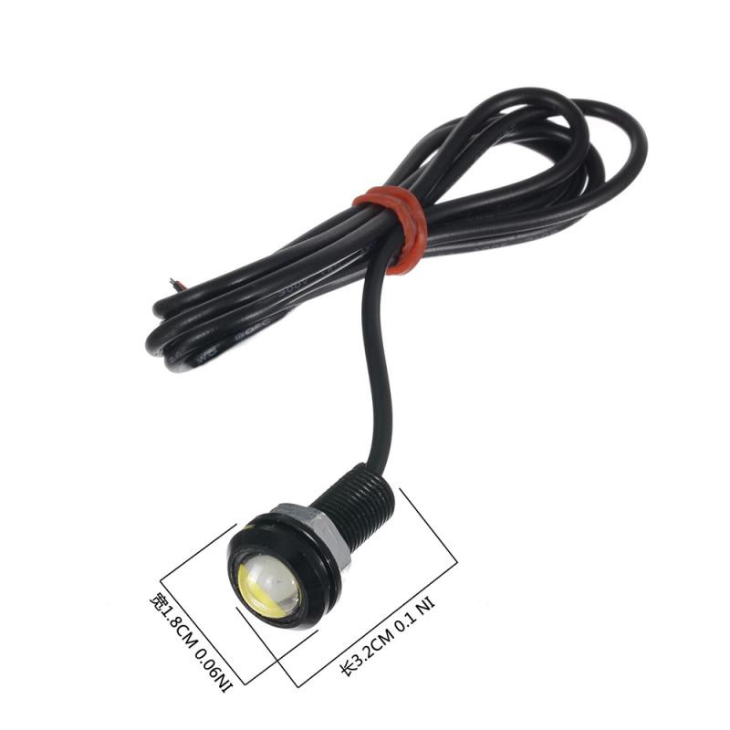 18 mm automobilio erelio akies vandeniui atspari LED automobilio lemputė 12 V atsarginė atbulinės eigos statymo kamera, signalinė automobilio DRL lempa, automobilio stilius