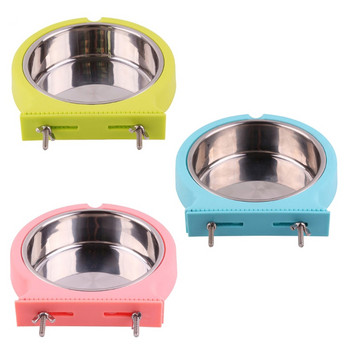 Y5LE Crate Dog Bowl από ανοξείδωτο ατσάλι Κρεμαστό μπολ κλουβιού Αφαιρούμενο μπολ τροφής και νερού