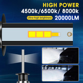 LED automobilio priekinis žibintas H1 H3 H4 H7 H8 H9 H11 lempos 4500K 6500K 8000K priekinių žibintų lemputės automobilio automatinis rūko žibintas 20000LM automobilių lempos