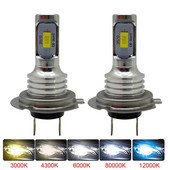 2 vnt. H7 LED CSP H4 H9 H8 H11 H16JP automobilio rūko žibintas 880 9005 HB3 9006 HB4 automatinis vairavimo žibintų lemputės LED lemputė 6000K 12v 24v