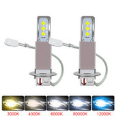 2vnt Nauji H3 H1 Led H4 H11 HB4 HB3 9005 9006 Rūko žibintai Motociklų priekinių žibintų lemputės Automobilių Auto žibintai 20000Lms CSP 6000K 3000K 12V