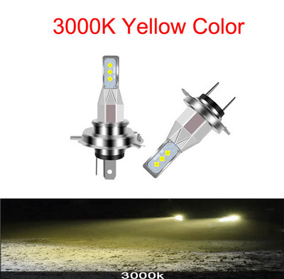2vnt Nauji H3 H1 Led H4 H11 HB4 HB3 9005 9006 Rūko žibintai Motociklų priekinių žibintų lemputės Automobilių Auto žibintai 20000Lms CSP 6000K 3000K 12V