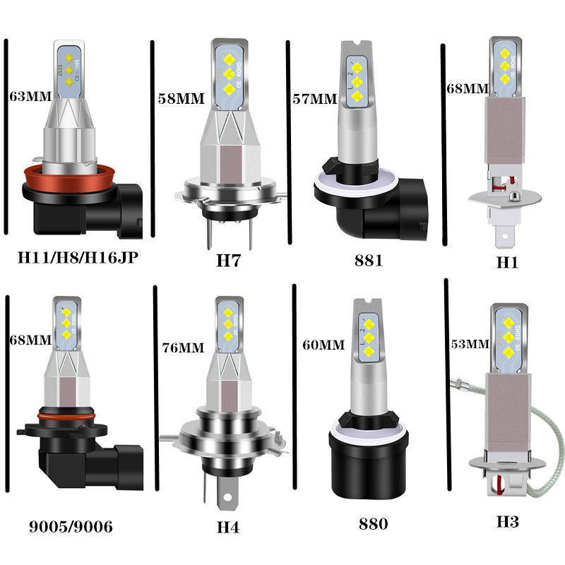 2tk Uus H3 H1 Led H4 H11 HB4 HB3 9005 9006 Udutuled Mootorratta esitulede pirnid Auto Auto tuled 20000Lms CSP 6000K 3000K 12V