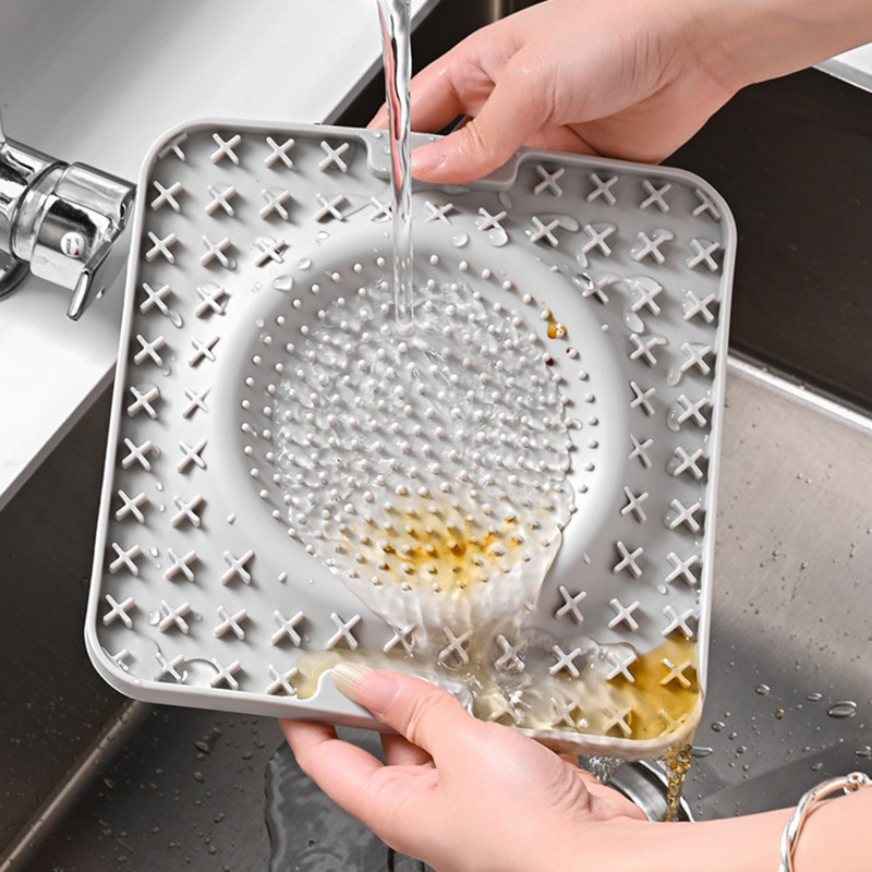 Χαλάκι τροφοδοσίας κατοικίδιων Πιο αργό μαξιλαράκι τροφοδοσίας για σκύλο γάτας Licky Licking Mat Puppy Bathing Pads Dispenser τροφών για κατοικίδια σιλικόνη