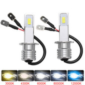 2Gb H1 H3 Led Auto miglas lukturu spuldzes DRL H4 H8 H9 H11 9005 9006 9012 H4 H7 Auto Lamp 6000K 6500K 80W 12V 24V 3750 Chips Priekšējais lukturis