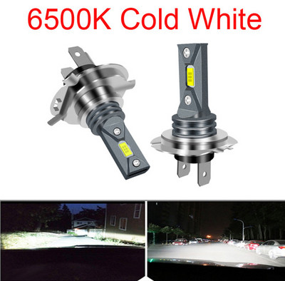 2vnt H7 H4 LED automobilio priekinio žibinto lemputė H1 H8 H9 H11 H16 9005 HB3 9006 HB4 Canbus 80W 20000LM šviesos turbo lempa 12V 6500K 4300K