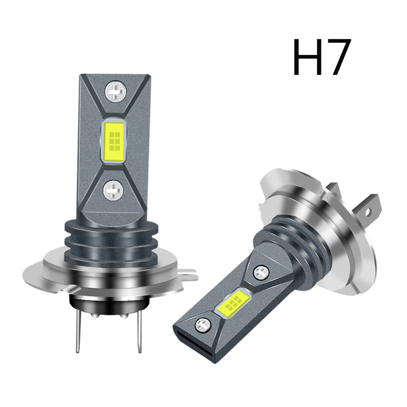 2vnt H7 H4 LED automobilio priekinio žibinto lemputė H1 H8 H9 H11 H16 9005 HB3 9006 HB4 Canbus 80W 20000LM šviesos turbo lempa 12V 6500K 4300K