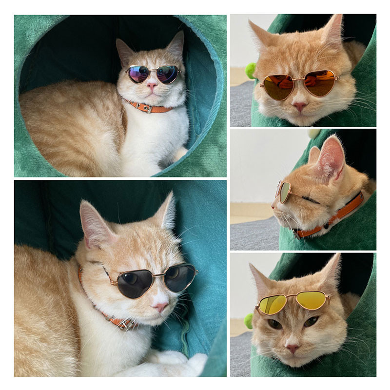 1 τμχ Γυαλιά ηλίου σκύλου σε σχήμα καρδιάς Cat Lovely Reflection Eye Wear Small Dog Cat Pet Funny Photo Props Γυαλιά Αξεσουάρ Προϊόν