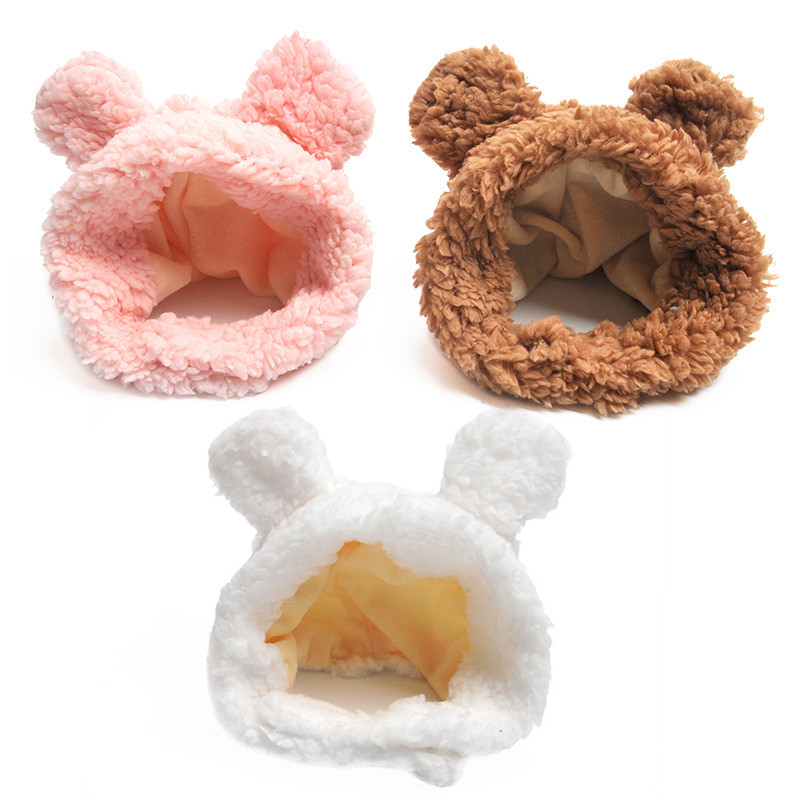 Χαριτωμένο βελούδινο αρκουδάκι καπέλο γενεθλίων φόρεμα κεφαλής σκύλου Αστεία αυτιά κουνελιού Καπέλο κουταβιού κατοικίδια ζώα φωτογραφικά στηρίγματα Καπέλα κεφαλής γατάκι