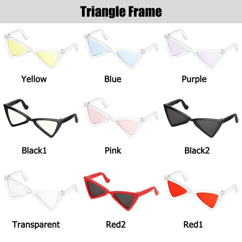 Moodsad kassiprillid Kolmnurksed raamid Peegel-ruudukujulised prillid Mitmevärvilised Valikuliselt jahutab pildistamist Rekvisiidid Lemmikloomatarvikud