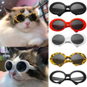 1PC 4Colors Cool Pet Products Στρογγυλά γυαλιά ηλίου γάτας Reflection Γυαλιά φθοράς για μικρά σκυλιά γάτα Φωτογραφίες κατοικίδιων ζώων Αξεσουάρ