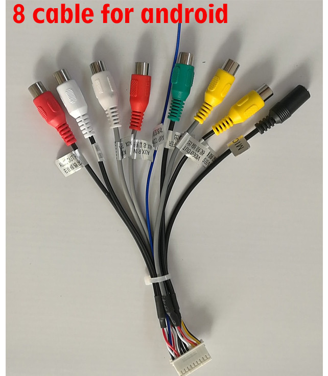 Android radijas Automobilių priedai RCA išvesties laidas Aux-in žemųjų dažnių garsiakalbio mikrofonas Adapteris 20Pin universalus kabelis PX6