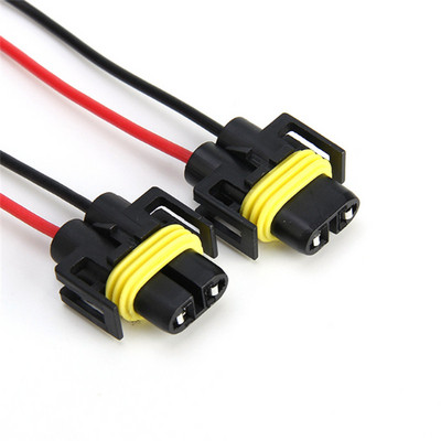 2PCS H11 H8 H9 Wiring Harness female Socket Wire Connector Plug Extension Pigtail