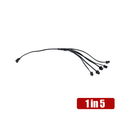 1–2/3/4/5 skirstytuvo jungtis, skirta EL laidinei elektroliuminescencinei šviesai, sujungta su inverterio kabeliu LED neoninės šviesos laidų jungtis