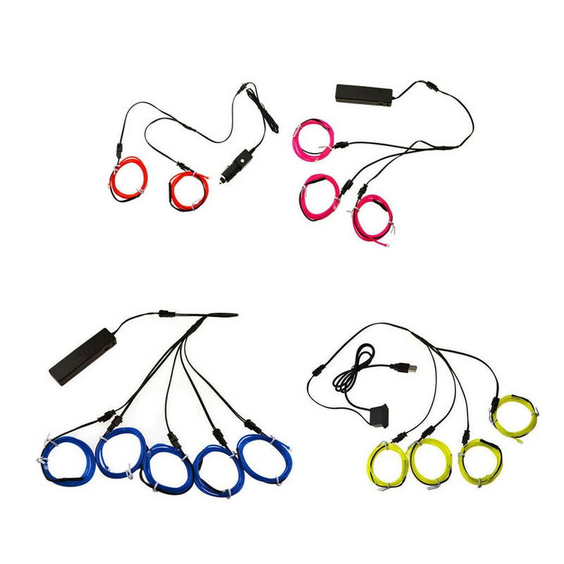 1–2/3/4/5 skirstytuvo jungtis, skirta EL laidinei elektroliuminescencinei šviesai, sujungta su inverterio kabeliu LED neoninės šviesos laidų jungtis