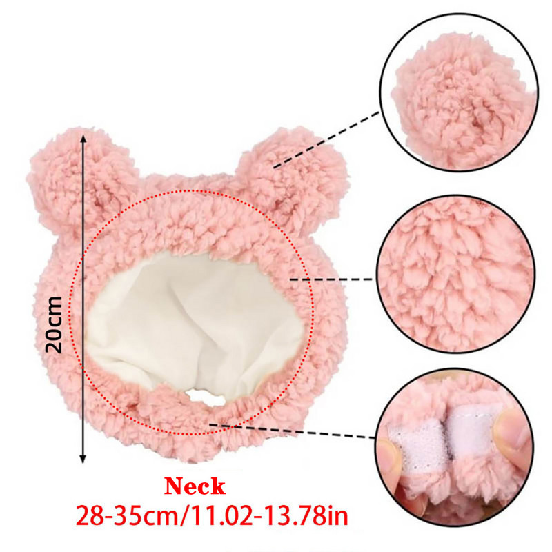 Mačka Šešir za psa Udobno kratko pokrivalo za glavu od plišanog medvjeda Mačka Slatka pokrivala za glavu Pseće pokrivalo za glavu za mačku Chihuahua Mali pas Dodaci za kućne ljubimce