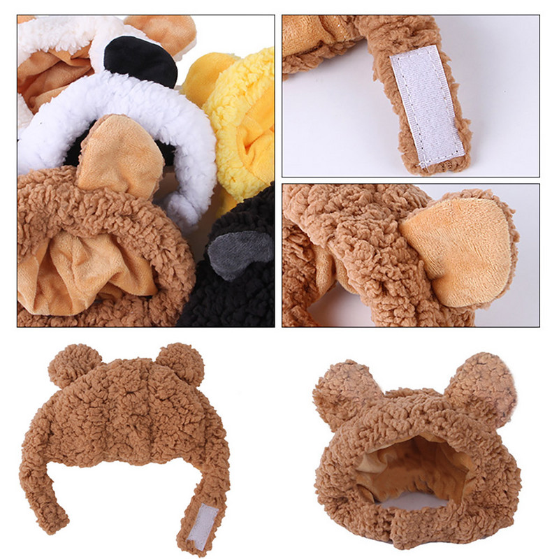 Mačka Šešir za psa Udobno kratko pokrivalo za glavu od plišanog medvjeda Mačka Slatka pokrivala za glavu Pseće pokrivalo za glavu za mačku Chihuahua Mali pas Dodaci za kućne ljubimce