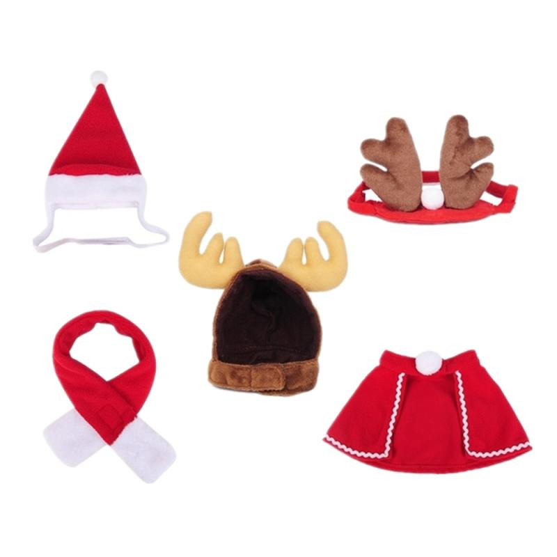 Domáce zvieratá, mačka, pes, šteňa, šatka, klobúk, plášť, čelenka, vianočné oblečenie, zimné kostýmy, darček, nový rok, Santa Claus, červená sada