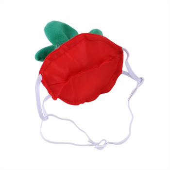 Сладка шапка за домашен любимец с листни ягоди, плодов парти костюм, безопасни за животни материали и регулируем костюм за Хелоуин котка, куче