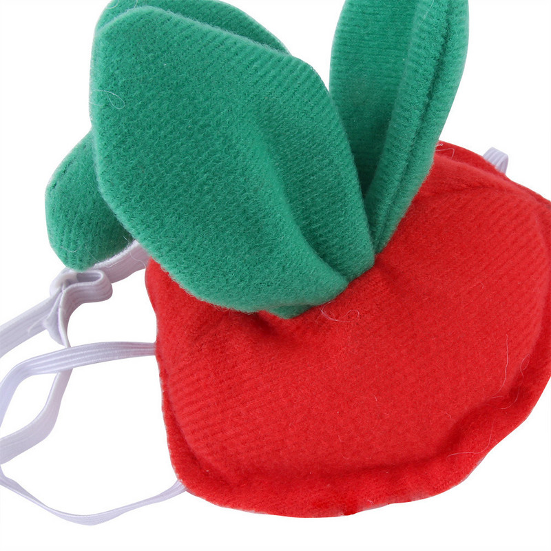 Armas lemmikloomamüts lehtedega maasikate puuviljade peokostüümi, loomadele ohutute materjalide ja reguleeritava kassikoera Halloweeni kostüümiga