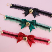 Kisállat nyakörvek Macska nyakörvek Kutya ékszerek Csipke Stretch masnik harangokkal Vintage aranyos édes kisállat kiegészítők kisállat kellékek kisállat termékek