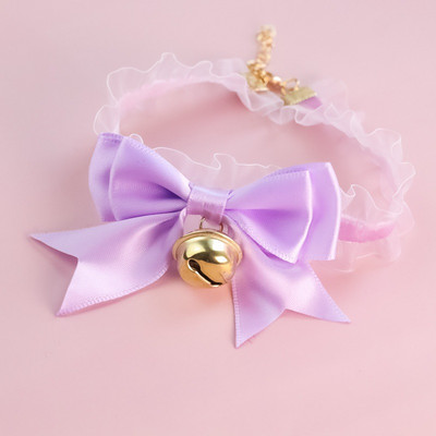 Kisállat nyakörvek Macska nyakörvek Kutya ékszerek Csipke Stretch masnik harangokkal Vintage aranyos édes kisállat kiegészítők kisállat kellékek kisállat termékek