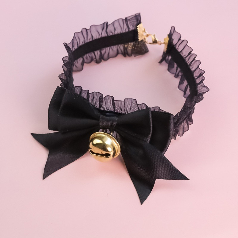 Kisállat nyakörvek Macska nyakörvek Kutya ékszerek Csipke Stretch masnik harangokkal Vintage aranyos édes kisállat kiegészítők kisállat kellékek kisállat termékek